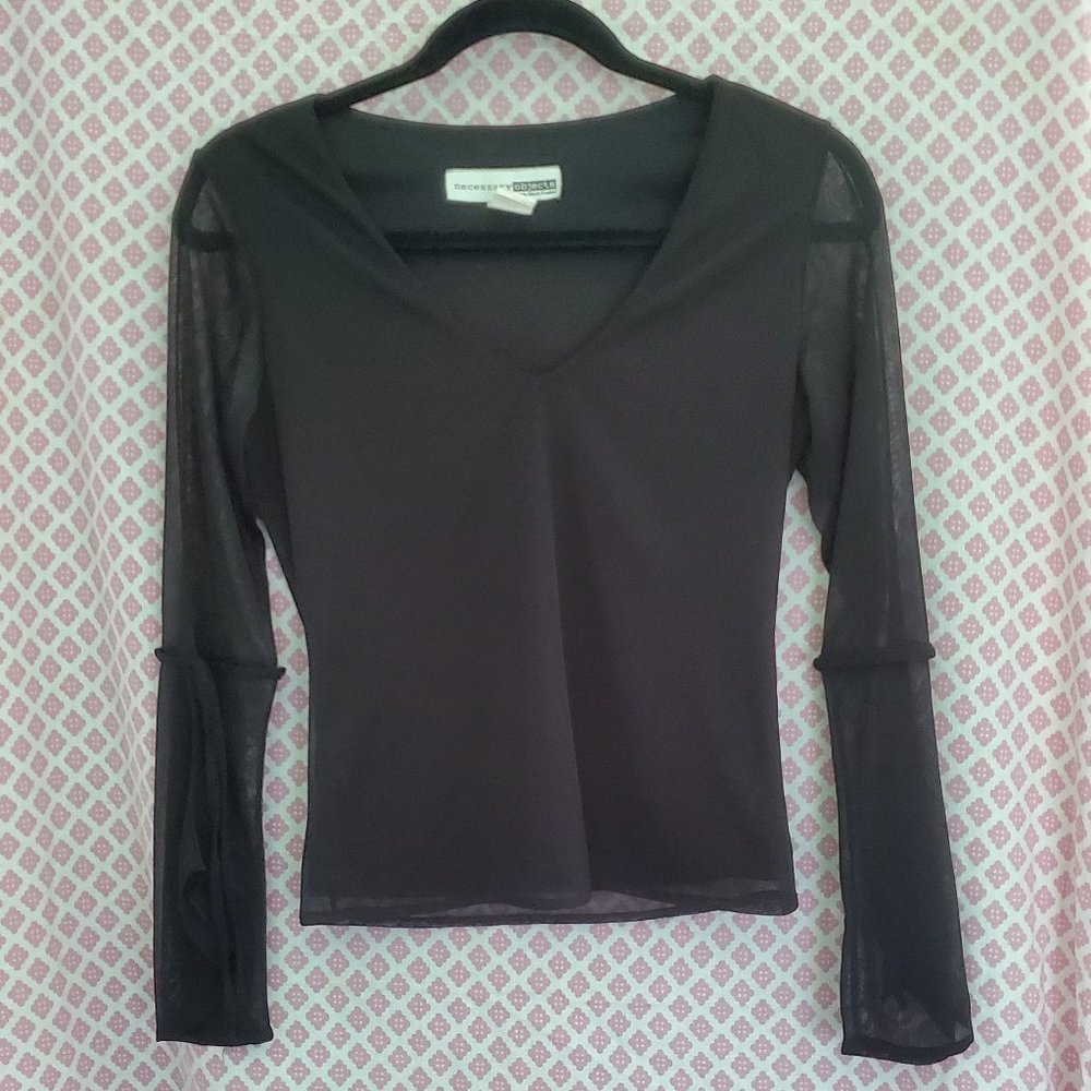 VTG 90's Romantic Goth Bell-Sleeved Blouse